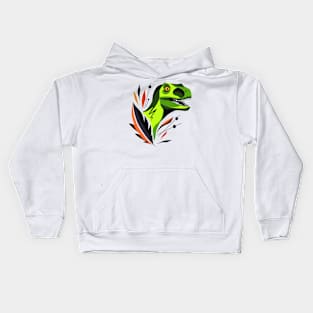 Colorblock velociraptor Kids Hoodie